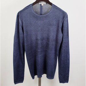 New John Varvatos Artisan sz M sweater 70% silk 30% cashmere navy blue